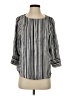 PREMISE 100% Polyester Stripes Silver 3/4 Sleeve Blouse Size XS - photo 1