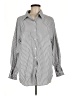 Unbranded 100% Polyester Stripes Silver Long Sleeve Blouse Size M - photo 1