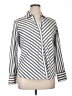 Foxcroft Stripes Silver Long Sleeve Blouse Size 14 - photo 1