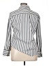 Foxcroft Stripes Silver Long Sleeve Blouse Size 14 - photo 2