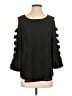 Fortune + Ivy 100% Polyester Black 3/4 Sleeve Top Size S - photo 1