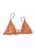 TAN + LINES Solid Orange Tan Swimsuit Top Size S - photo 2