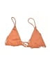 TAN + LINES Solid Orange Tan Swimsuit Top Size S - photo 1