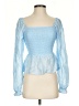 Francesca's Blue Long Sleeve Blouse Size S - photo 1