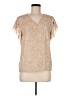 Shein 100% Polyester Tan Short Sleeve Blouse Size 6 - photo 1