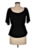 Express 100% Recycled Polyester Black Short Sleeve Blouse Size M - photo 2