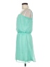 Express 100% Polyester Solid Teal Casual Dress Size M - photo 5