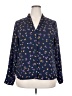 Halogen 100% Polyester Floral Blue Long Sleeve Blouse Size XXL - photo 1