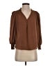T Tahari 100% Polyester Brown Long Sleeve Blouse Size XS - photo 1