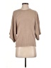 Zara 100% Cotton Tan 3/4 Sleeve Top Size S - photo 1