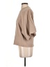 Zara 100% Cotton Tan 3/4 Sleeve Top Size S - photo 5