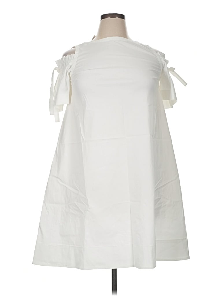 Pre-owned Jjill Casual Dress In White