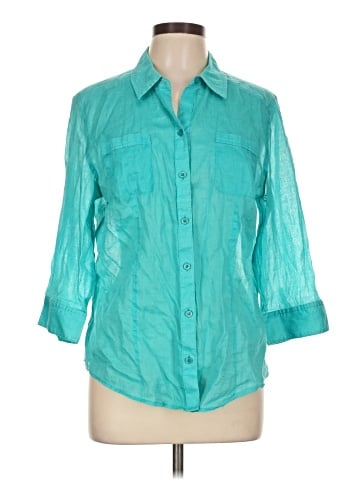 Chico's 3/4 Sleeve Button-Down Shirt (view 1)