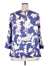Unbranded 100% Viscose Blue Purple Long Sleeve Blouse Size EU 50 / US 18-20 - photo 2