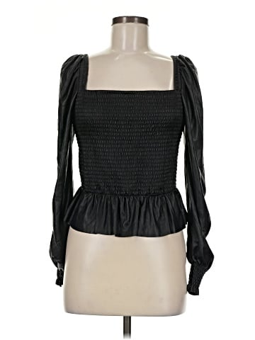 Aqua Long Sleeve Blouse (view 1)