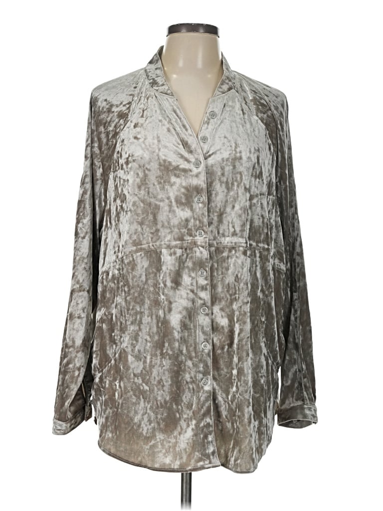 Pre-owned Cupio Long Sleeve Blouse In Silver