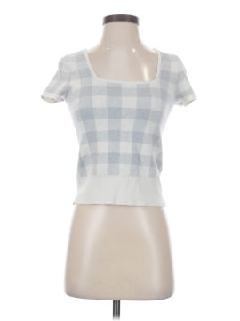Madewell Square-Neck Sweater Tee in Gingham (view 1)