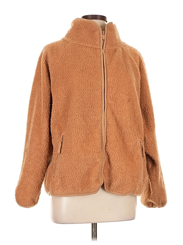 Pre-owned All In Motion Faux Fur Jacket In Brown