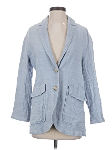 Madewell Cotton-Linen Relaxed Larsen Blazer in Windowpane (view 1)