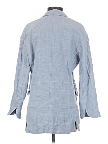 Madewell Cotton-Linen Relaxed Larsen Blazer in Windowpane (view 2)