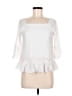 Aqua White 3/4 Sleeve Blouse Size M - photo 1