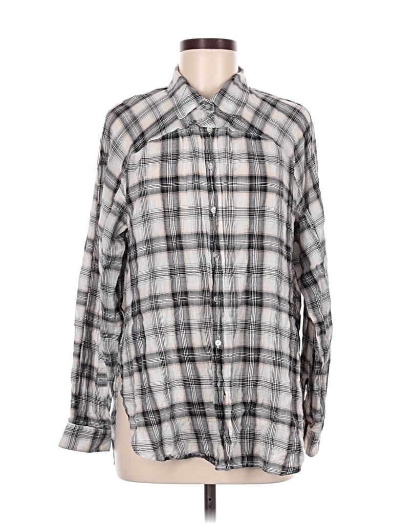 Pre-owned Lovestitch Long Sleeve Button Down Shirt In Gray