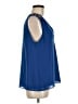 Alice + Olivia 100% Polyester Solid Blue Sleeveless Blouse Size M - photo 4