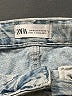 Zara 100% Cotton Paisley Blue Denim Shorts Size 4 - photo 3