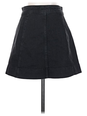 Madewell Metropolis Snap Jean Skirt in Rawley Black (view 2)