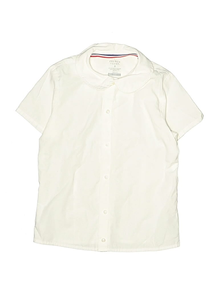 Pre-owned French Toast Kids' Short Sleeve Button Down Shirt In Ivory
