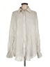 Zara Stripes Ivory Long Sleeve Button-Down Shirt Size M - photo 1