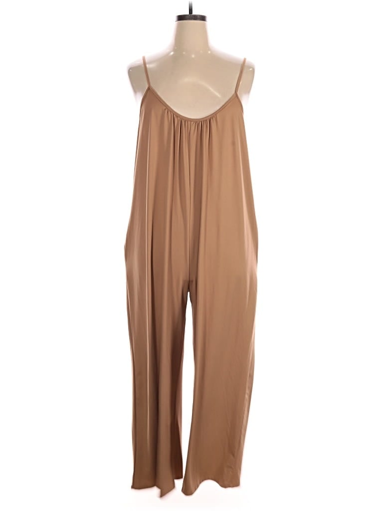 Pre-owned Unbranded Jumpsuit In Tan