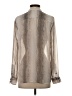 NY Collection Metallic Silver Long Sleeve Blouse Size S - photo 2