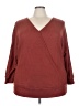 BLOOMCHIC 100% Polyester Burgundy 3/4 Sleeve T-Shirt Size 26 - photo 1