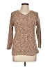 Christopher & Banks 100% Cotton Tweed Brown Pullover Sweater Size L - photo 1