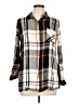 C established 1946 100% Rayon Plaid Gray 3/4 Sleeve Button-Down Shirt Size L - photo 1