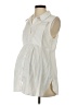 Seraphine Ivory Sleeveless Button-Down Shirt Size Sm Maternity - photo 1