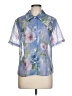 Miss Dorby 100% Polyester Floral Blue Short Sleeve Blouse Size 12 - photo 1