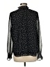 Ann Taylor LOFT 100% Polyester Polka Dots Black Long Sleeve Blouse Size M - photo 2