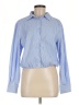 MNG 100% Polyester Stripes Blue Long Sleeve Blouse Size 6 - photo 1