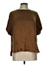 Unbranded 100% Silk Brown Short Sleeve Silk Top Size L - photo 1