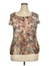 Coldwater Creek 100% Polyester Brown Short Sleeve Top Size 18 - photo 1