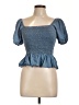 iris 100% Lyocell Blue Short Sleeve Top Size L - photo 1