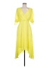 DKNY 100% Polyester Yellow Cocktail Dress Size 8 - photo 1