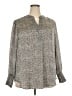 Anne Klein 100% Polyester Gray Long Sleeve Blouse Size 2X - photo 1