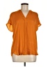 Maison d' Amelie 100% Polyester Orange Short Sleeve Blouse Size M - photo 1