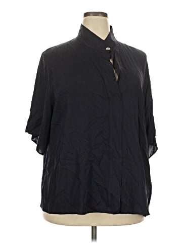 Vince. Short Sleeve Silk Top (view 1)