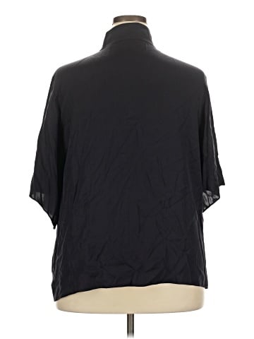 Vince. Short Sleeve Silk Top (view 2)