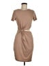 Shein Solid Tan Casual Dress Size 6 - photo 1