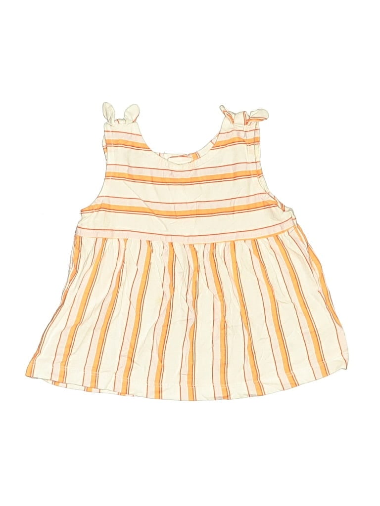 Pre-owned Carter's Kids' Tank Top Yellow Ruffles Neckline Tops